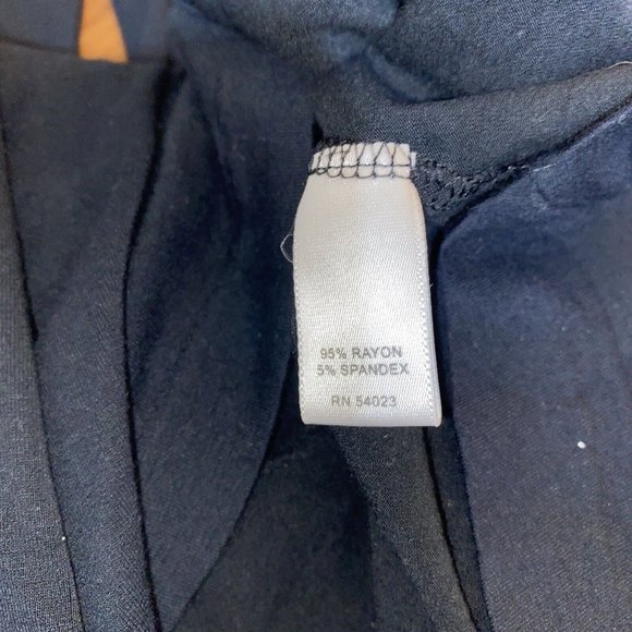 Banana Republic Black Dress Size XS  Wrap Look V Neck Midi 3/4 Sleeve Tie Waist - Picture 8 of 8